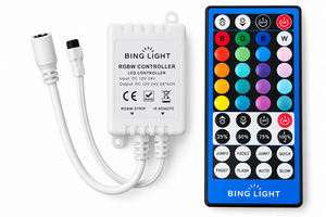 12V/24V DC 40-Key RGBW LED Strip Controller with IR Remote Bing Light