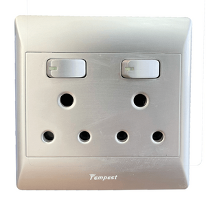 4x4 Double Wall Plug With Switch Silver TNC-SA-025/S Tempest