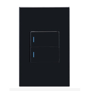 2 Lever 1 Way Modern Wall Switch Black - RES50