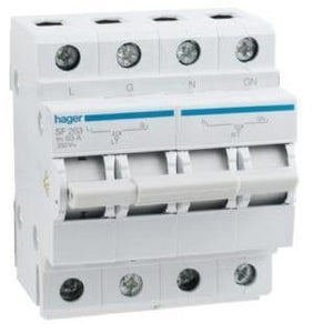 Change Over Switch 2 Pole 63A Din Rail SF263 Hager