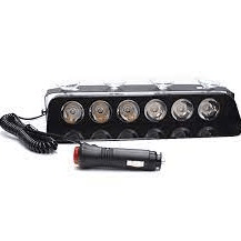 12V 6LED Dash Mount Flashing White S6 YHH-S6