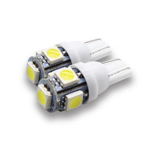 2pcs 12v T10 5 x 5030 Led Park Light Bulb 6000k NA65