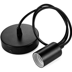 Plain Black Metal E27 Pendant