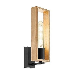 Littleton 1LT Wall Light Black & Wood W582