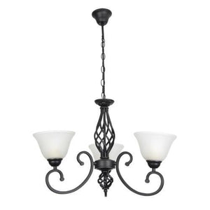 Metal Chandelier with Alabaster Glass CH374/3