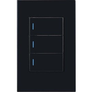 3 Lever 1 Way Modern Wall Switch Black - RES54