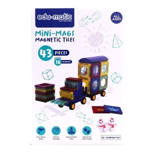43 Magnetic Tiles with Windows and Car Parts