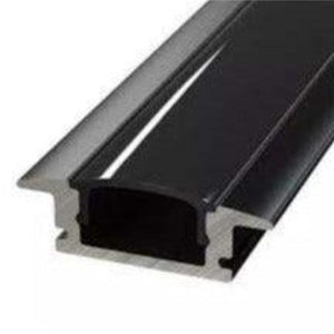 2M Recessed Aluminium Channel for LED Strip Lights Bing Light 15.5x6.7mm - 618BK