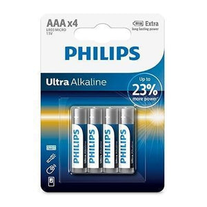 PHILIPS ULTRA ALKALINE AAA BATTERIES 1.5V 4 PACK