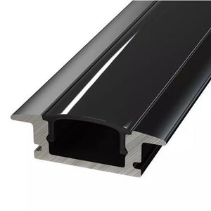 2M Recessed Aluminium Channel Black Slim28