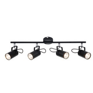 GU10 Black Metal and Polished Chrome Spotlight S400/4 BLACK