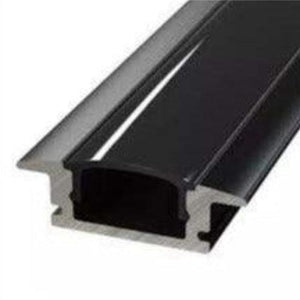 1M Recessed Aluminium Channel for LED Strip Lights Bing Light 15.5x6.7mm Black 618BK