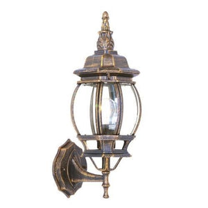 E27 Wall Lamp Die Cast Curved Lantern Style L8082 Black/Gold