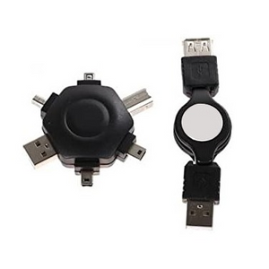Black 5 in 1 Compact Multifunctional USB Adapters 2 Pcs HV-78