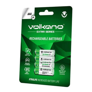 Volkano Extra Series AAA Rechargeable Batteries Pack of 4 VK-8103-GN