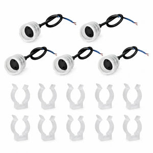 5 Pack Waterproof T8 Bulb Socket with PVC U-Clips - 25cm Cable