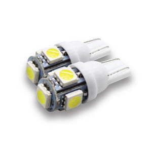 2pcs 12v T10 5 x 5030 Led Park Light Bulb 6000k NA65