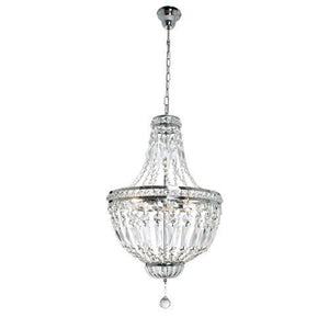E14x4 Polished Chrome Chandelier with Crystals CH343