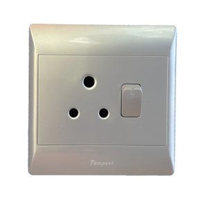 4x4 Single Wall Plug With Switch Silver  TNC-SA-024/S Tempest