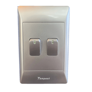 4x2 2 Lever Light Switch TNC-SA-002/S Silver Tempest