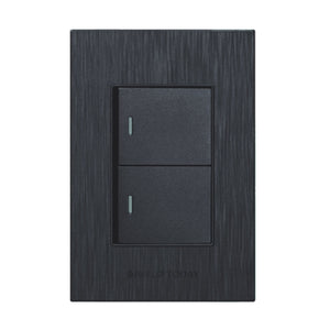 4x2 2 Lever Light Switch Black S6-102/1