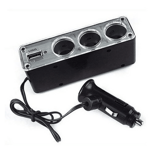 12v 1-to-3 Car Outlet Adapter With USB Port - WF-0096