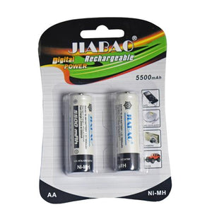 Rechargeable AA Batteries Twinpack NI-MH 5500mAh Jiabao