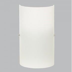 E27 60w Metal and Glass Wall Lamp with Polished Chrome Clips - WB271 White