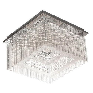 18w LED Square Ceiling Light With Glass And Crystals 4000k CF295