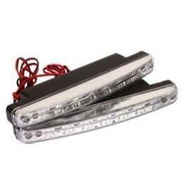 12v 8 LED Daytime Running Light (Pair) White Bing Light