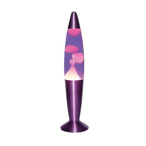Lava Table Lamp Purple and White with Satin Purple Base - TL112