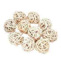 10 Rattan Balls With String