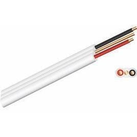 4mm White Twin Flat Surfix Cable With Earth 100m Roll
