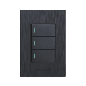 4x2 3 Lever Light Switch Black S6-103/1