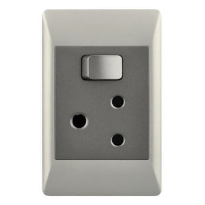 4x2 Single Wall Plug Champagne & Charcoal EPL349 Duo Bright Star