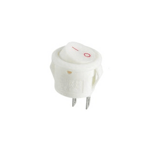 250v 6a Rocker Switch Round White 2 Pin KC8889