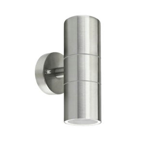 GU10 Outdoor Up and Down Wall Lamp IP44 Brushed Chrome - 6304-1