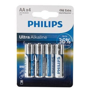 PHILIPS ULTRA ALKALINE AA BATTERIES 1.5V 4 PACK