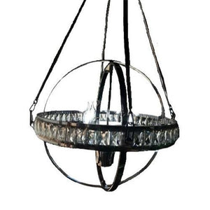 Round Chrome Crystal Parlor Lamp 6612 Ch