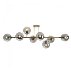 Satin Gold Metal Chandelier with Smoke Colour Glass - CF562/8GD