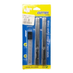 2 Piece Stanley Knife Set With Spare Blade