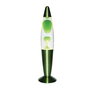 Lava Table Lamp Green and Clear with Green Base - TL110