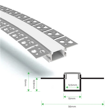 3M Flexi-KURv Recessed Aluminium channel for LED Strip Lights Bing Light1 P5615 56x15mm
