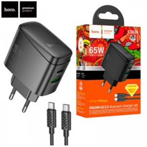 65w USB and Type-C Fast Charge Adaptor with Cable - PD65W