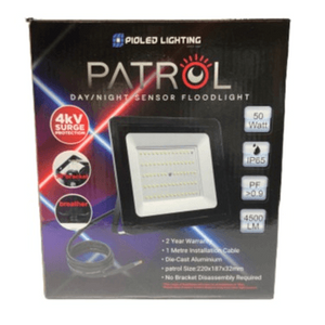 50w Led Flood Light With Day/Night Sensor 6000k Patrol Pioled