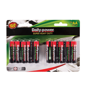 AA Heavy Duty Batteries Daily Power 20 Pack