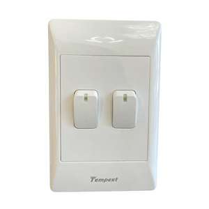 4x2 2 Lever Light Switch White TNC-SA-002 Tempest
