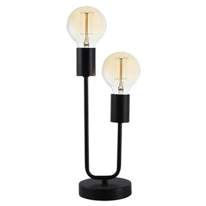 2x E27 Metal Table Lamp Matt Black - TL652