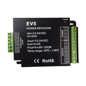 12v - 24v RGB+CCT 5 Channel Constant Voltage Power Repeater EV5