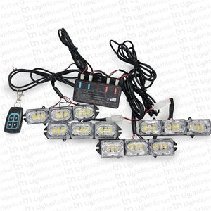 12v 9 Led x 4 Grill Mount With Controller White 322M Bing Light